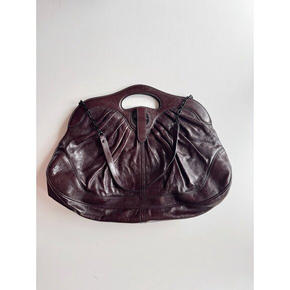 ALEXANDER MCQUEEN Oxblood Maroon Patent Leather Shoulder Bag Purse - Picture 2 of 16